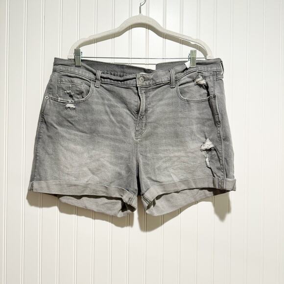 Old Navy Pants - Old Navy Boyfriend Shorts Gray Denim Plus Size 18